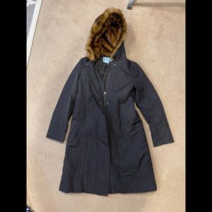 Nine West Parka Faux Fur Hood